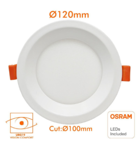 Downlight led 12W chip Osram con 3 tonos de luz