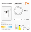 Downlight led 8W chip Osram con 3 tonos de luz