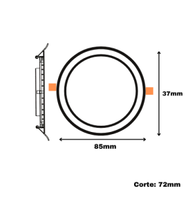 Downlight slim led Osram 4,5W corte 72mm