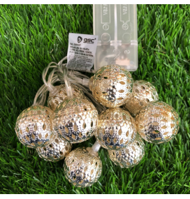 Guirnalda de bolas led plateadas 1m