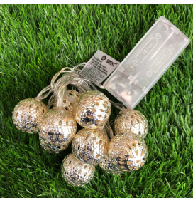 Guirnalda de bolas led plateadas 1m