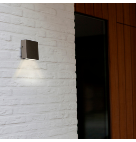 Aplique led de pared Lutec Gemini Xf plano 4K 9,5W acero inoxidable