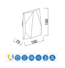 Aplique de pared led Mantra Cook 7110 10W