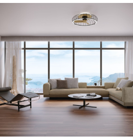 Ventilador de techo led Mantra Nature negro y madera regulable