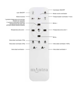 Ventilador de techo Mantra Kilimanjaro con mando