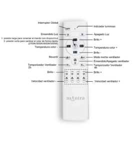Ventilador de techo led Mantra Nature blanco regulable