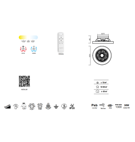 Ventilador de techo led Mantra Tibet mini negro regulable