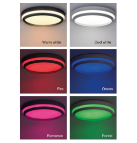 Plafón led inteligente Lutec Cepa 24W RGB+CCT bluetooh negro