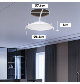 Downlight led inteligente Lutec Optima 7W RGB+CCT bluetooh blanco