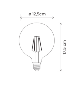 Bombilla led vintage inteligente Lutec G125 E27 7,7W