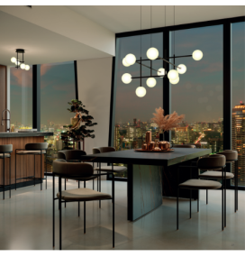 Lámpara colgante Mantra Cellar 8 luces negra