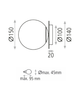 Aplique led ACB Parma dorado