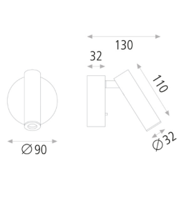 Aplique led ACB Atria niquel