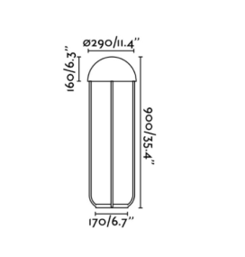 Lámpara led de pie Faro Jellyfish negra