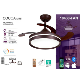 Ventilador led de techo Jueric Cocoa Mini marrón