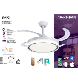 Ventilador led de techo Jueric Bari blanco