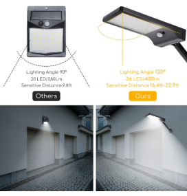 Aplique solar para pared con sensor de movimiento