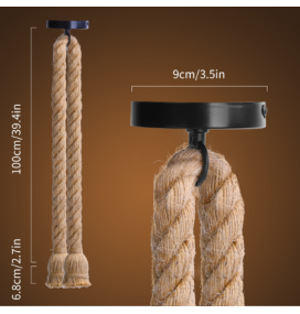 Soporte doble de cuerda de cáñamo para bombillas E27