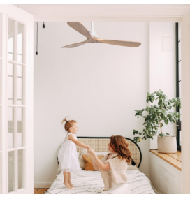 Ventilador de techo Sulion Nati sin luz blanco y madera