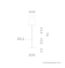 Lámpara de pie led solar Newgarden Lola Slim 120 rose gold