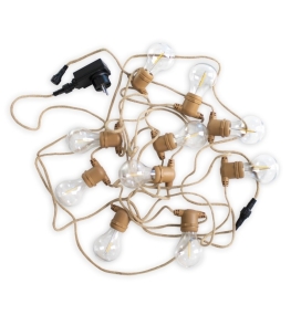 Guirnalda led Newgarden Allegra solar con batería recargable yute