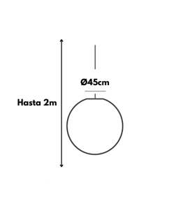 Lámpara led colgante Newgarden Pianeta batería recargable Ø45cm