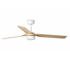 Ventilador led Faro Punt madera y blanco