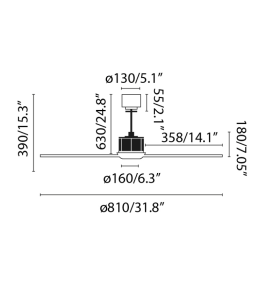Ventilador de techo JUST FAN negro/madera