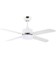 Ventilador led Kenia aspas reversibles blanco y madera