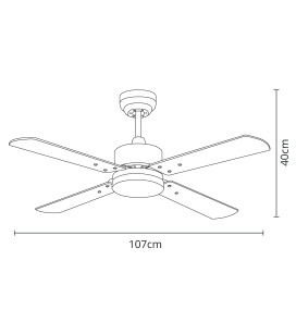 Ventilador led Kenia cuero aspas reversibles