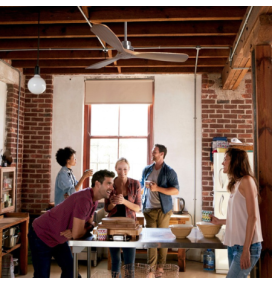 Ventilador de techo Sulion Nati sin luz blanco y madera