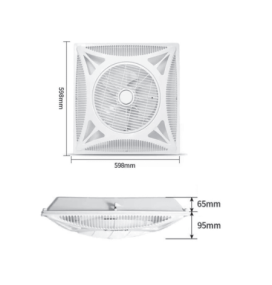 Ventilador de techo empotrable Panel 60x60 sin luz