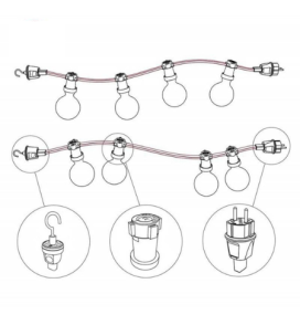 Gancho para guirnaldas cable plano