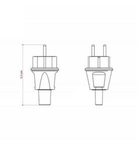 Clavija franco-alemana negra para guirnaldas con cable plano 