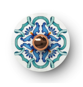 Plato decorativo para guirnaldas, lámparas y apliques azul