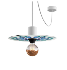 Plato decorativo para guirnaldas, lámparas y apliques azul